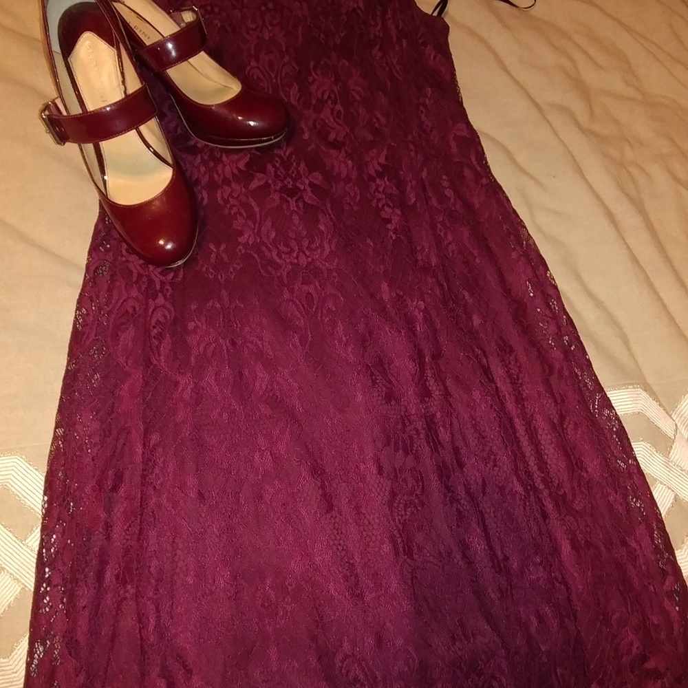 Burgundy Lace Dress